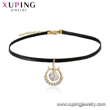 44326 Xuping Jewelry Newly 18K Gold Plated Elegant Choker Necklace With Personalized Design Of Charm